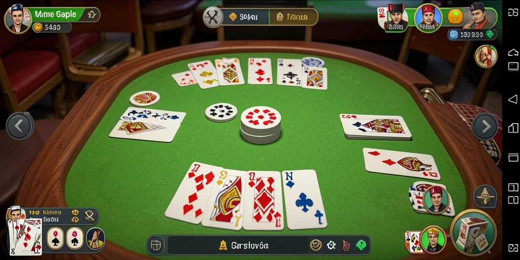 Screenshot permainan Gaple menunjukkan pemain berkompetisi dengan serius.