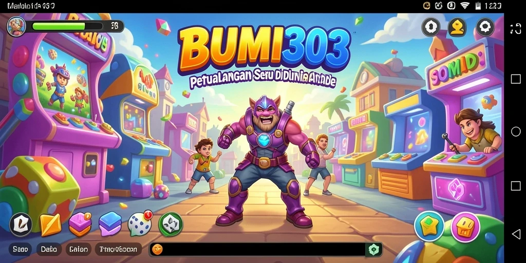 Tangkapan layar gameplay BUMI303 yang menampilkan aksi seru di dunia arcade.