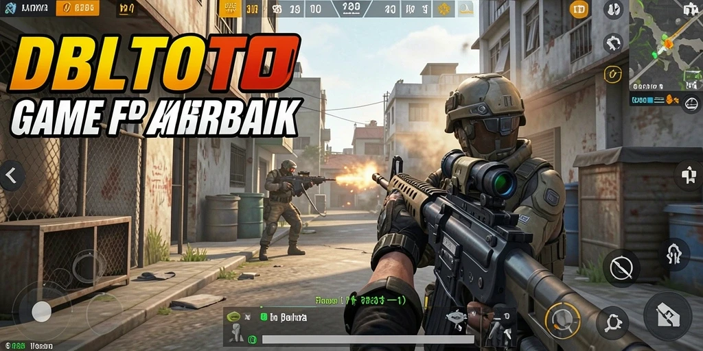 Tangkapan layar gameplay DBLTOTO yang menampilkan aksi intens FPS.