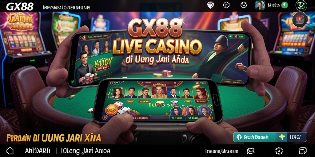 Screenshot GX88 yang menunjukkan dealer langsung dalam permainan roulette.