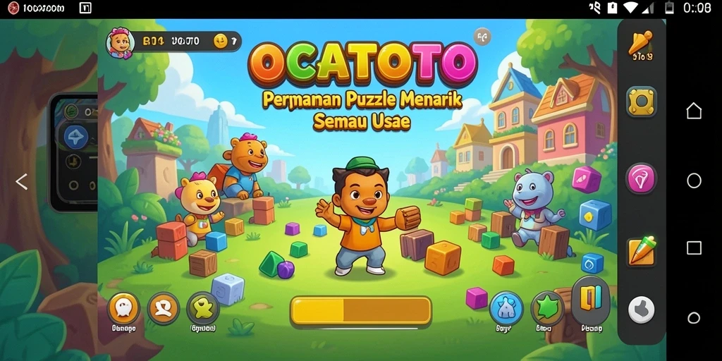 Tampilan menarik dari gameplay OCATOTO yang menantang.