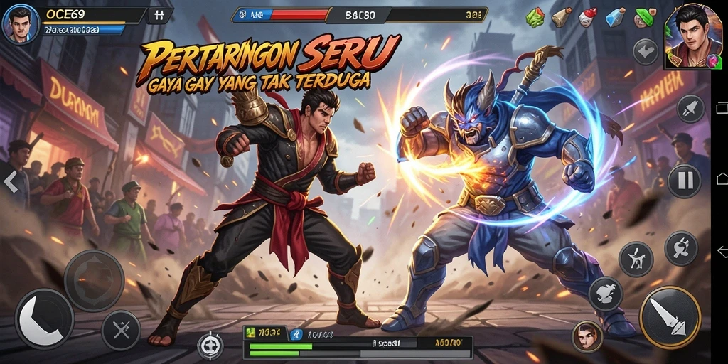 Tampilan aksi seru dalam gameplay OCE69 yang mendebarkan.