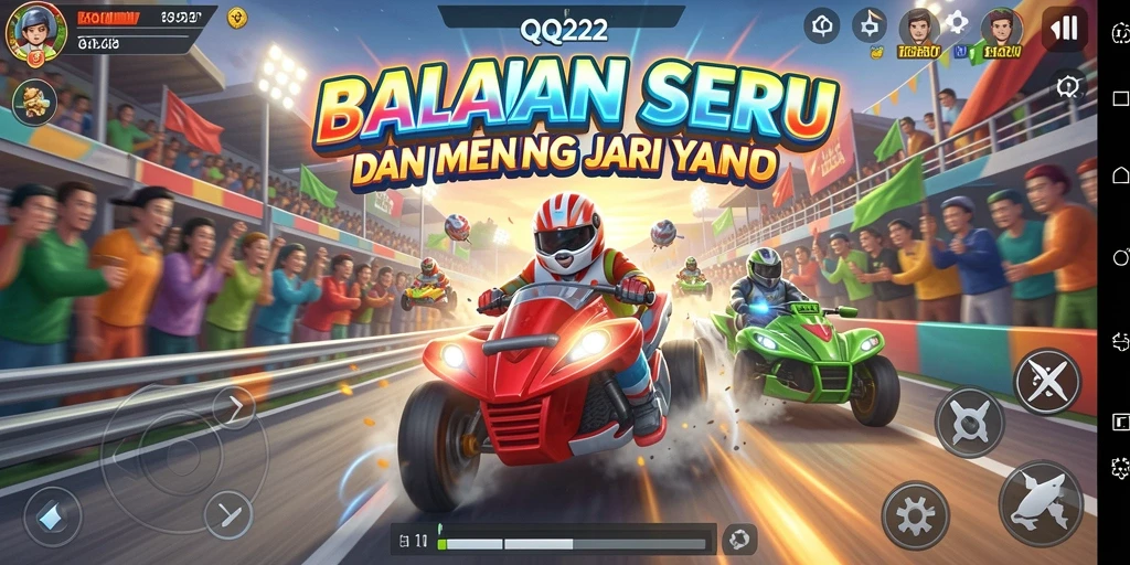 Tampilan gameplay seru dari QQ222 yang penuh aksi balapan.