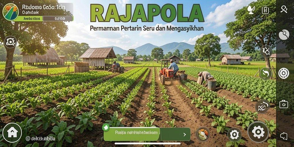 Menampilkan gameplay seru dari RAJAPOLA dengan aktivitas pertanian.