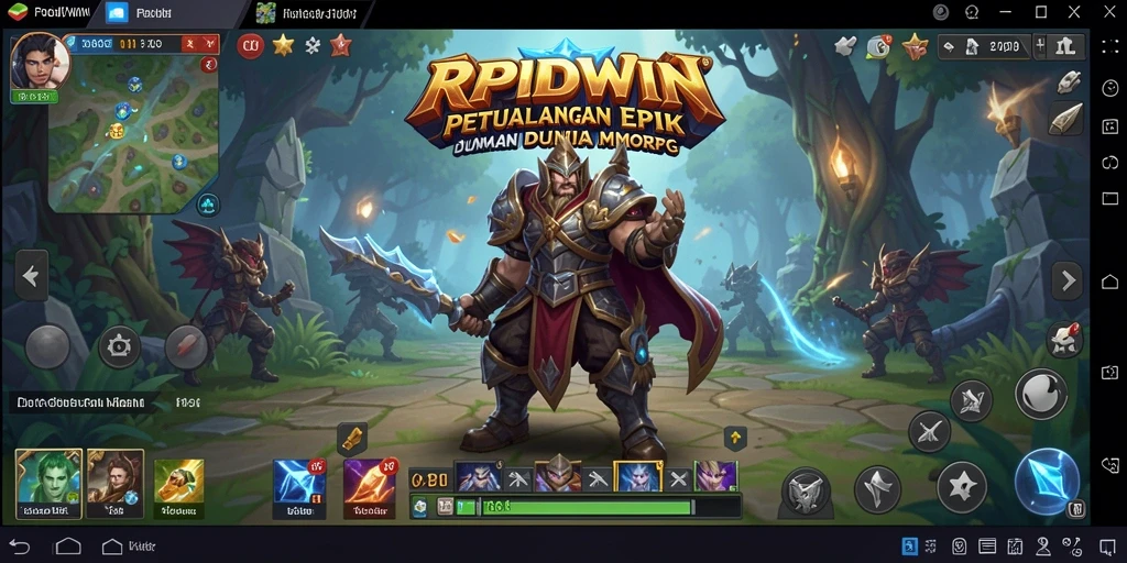 Tampilan gameplay RPIDWIN yang memukau dalam dunia MMORPG.